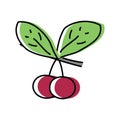 cherry. natural berries. vector illustration in flat style