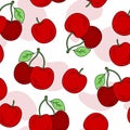 Cherry Pattern seamless on white background Vector Illustration