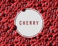 Cherry pattern or texture with blank space for logo or text ideal for sticker