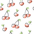 Cherry pattern on white background