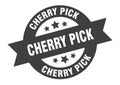 cherry pick sign. cherry pick round ribbon sticker. cherry pick