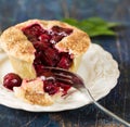 Cherry pie close-up. Royalty Free Stock Photo