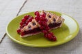 Cherry pie on green plate Royalty Free Stock Photo