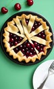 Cherry pie, juicy delicious cherry, AI Generated Royalty Free Stock Photo