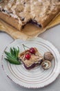 Cherry pie with nuts