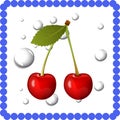 Cherry realistic icon