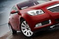 Cherry red car front detail Royalty Free Stock Photo