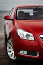 Cherry red car front detail Royalty Free Stock Photo