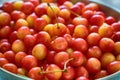 Cherry red close-up background harvest fruit, fruit texture Royalty Free Stock Photo