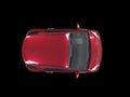 Cherry Red Compact Car - Top View Royalty Free Stock Photo