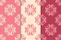 Cherry red floral ornaments. Set of vertical seamless patterns Royalty Free Stock Photo