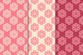 Cherry red floral ornaments. Set of vertical seamless patterns Royalty Free Stock Photo