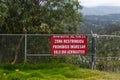 Cherry red sign near Anta airport indicating \