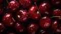 Cherry Seamless Background With Visible Drops Of Water From An Overhead Angle Royalty Free Stock Photo
