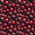 Cherry seamless pattern background. Realistic photographic style.