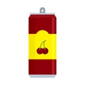 Cherry soda icon flat isolated vector