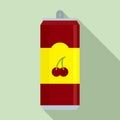 Cherry soda icon, flat style