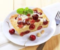 Cherry sponge cake Royalty Free Stock Photo