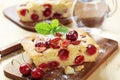 Cherry sponge cake Royalty Free Stock Photo