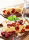 Cherry sponge cake Royalty Free Stock Photo
