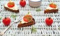 Cherry tomato bruschetta on a picnic Royalty Free Stock Photo