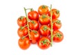 Cherry tomato bunch closeup isolated on white background Royalty Free Stock Photo
