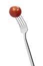 Cherry tomato on fork Royalty Free Stock Photo
