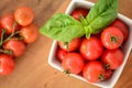 Cherry tomatoes with basil Royalty Free Stock Photo