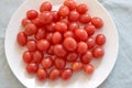 Cherry tomatoes and bone china plate