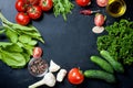 Cherry tomatoes on a branch, cucumber, parsley Royalty Free Stock Photo