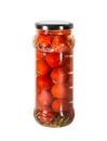 Cherry tomatoes in a glass jar Royalty Free Stock Photo