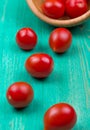 Cherry tomatoes on an old