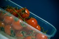 Cherry Tomatoes in Plastic Container Royalty Free Stock Photo