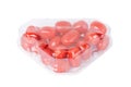 Cherry tomatoes in plastic packaging on isolated white background Royalty Free Stock Photo