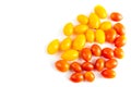 Cherry Tomatoes Solanum lycopersicum L. var. cerasiforme. top viwe isolated on white background and clipping path Royalty Free Stock Photo