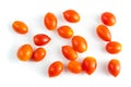 Cherry Tomatoes Solanum lycopersicum L. var. cerasiforme. top viwe isolated on white background and clipping path Royalty Free Stock Photo