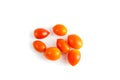 Cherry Tomatoes Solanum lycopersicum L. var. cerasiforme. top viwe isolated on white background and clipping path Royalty Free Stock Photo