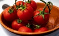 Cherry tomatoes and stem.close up Royalty Free Stock Photo
