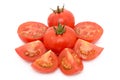 Cherry tomatoes on a white background