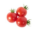 Cherry Tomatos isolated on white without shadow top view Royalty Free Stock Photo