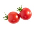 Cherry Tomatos isolated on white without shadow top view clipping path Royalty Free Stock Photo