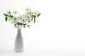 Cherry twig in bloom in vase Royalty Free Stock Photo