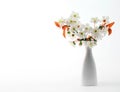 Cherry twig in bloom in vase Royalty Free Stock Photo