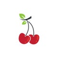 Cherry vector icon Royalty Free Stock Photo