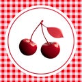 Cherry on a white plate