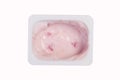 Cherry yogurt top view Royalty Free Stock Photo