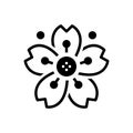 Black solid icon for Cherryblossom, cherry and blossom Royalty Free Stock Photo