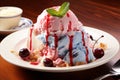 Cherrylicious Ice Cream. Fresh Cherries atop Smooth and Creamy Delight - Irresistible Summer Treat