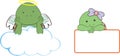 Cherub turtle cartoon cloud copy space