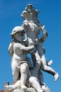 Cherub statue in front of the leaning tower in Pisa, Tuscany, Italy Royalty Free Stock Photo